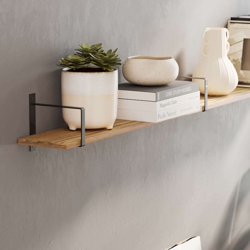 Wallniture Toledo 60 inch Shelf, Floating Bookshelves for Wall, Storage Shelves for Bedroom, Wood Shelves for Wall