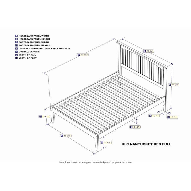 Platform Bed - Solid Hardwood Design - Open Footboard - Sturdy Wood Frame - Spacious Bedroom Furniture