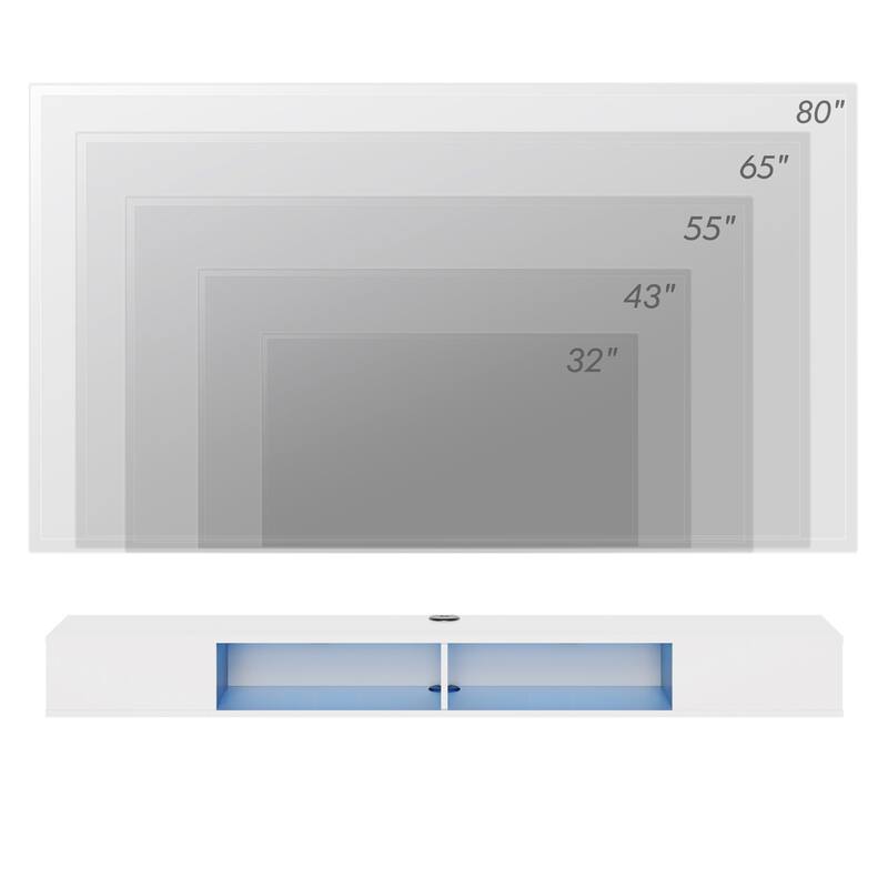 70 inch Floating TV Shelf for Wall, Entertainment Center for Living Room