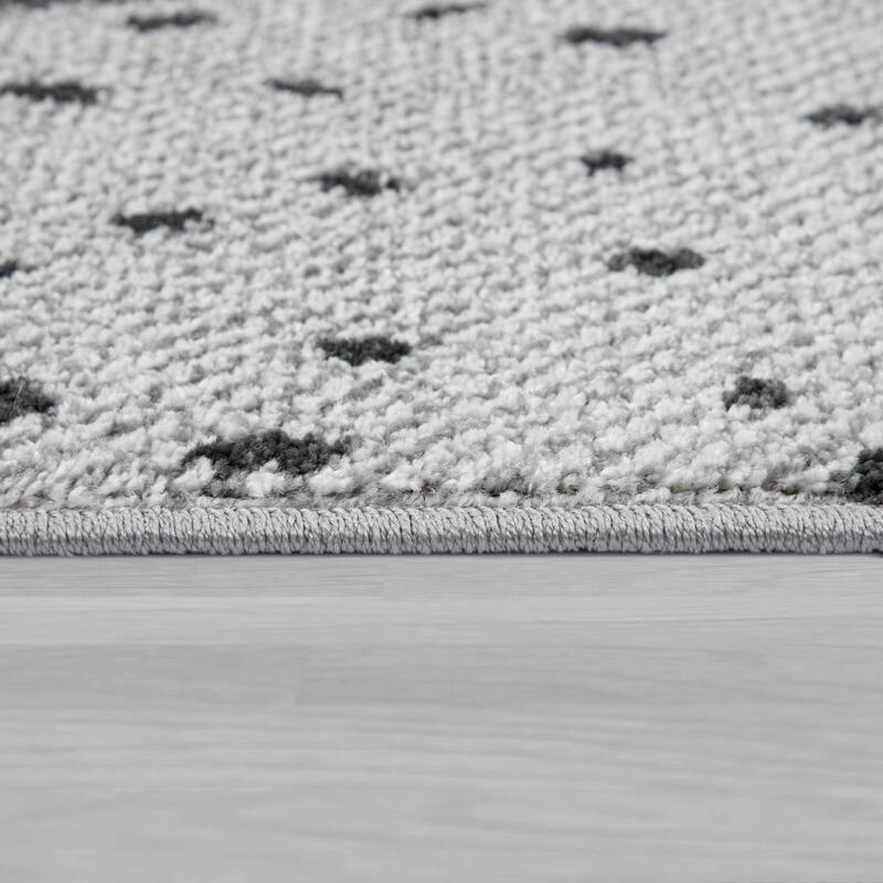 Kids Rug for Nursery with Llama and Mountains in Grey Blue Cream