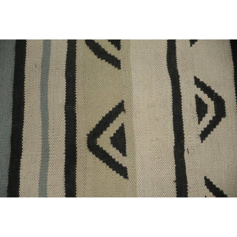 Hand Woven Oriental 100% Wool Carpet Southwestern Tribal Multi-Colored Kilim Area Rug - 9' 11'' X 8' 1''