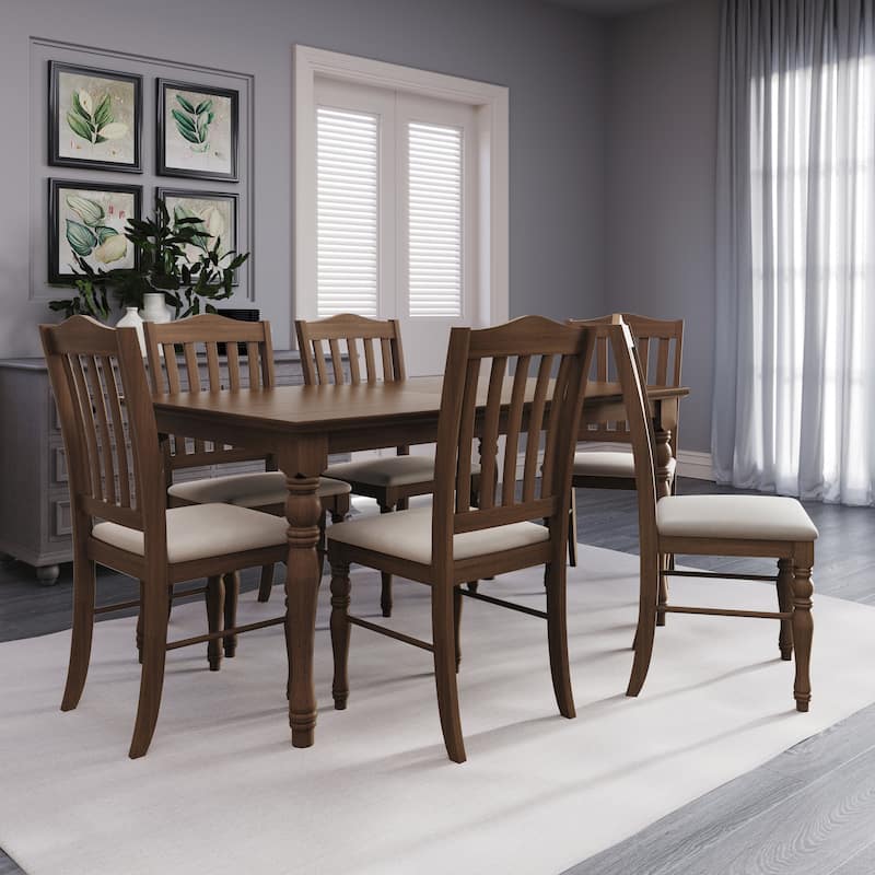 Clayfell 7-Piece Mayfield Dining Set With Turned Legs