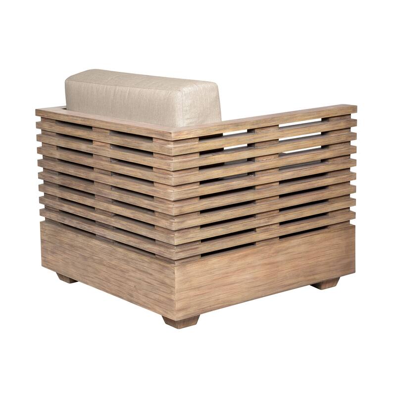 Vivid Modern Solid Wood 4 Piece Outdoor Conversation Set with Olefin Cushions