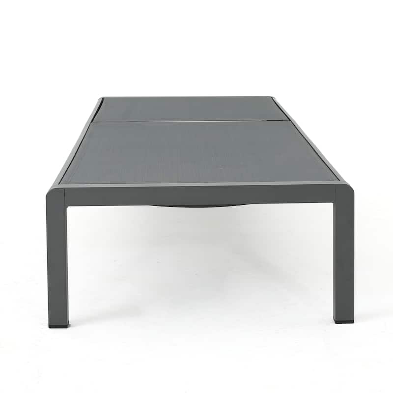 Cape Coral Dark Grey Aluminum & Mesh Outdoor Chaise Lounge (Set of 4) by Christopher Knight Home