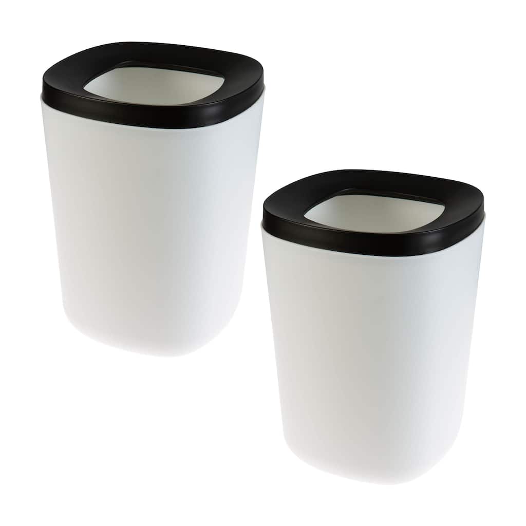 Bath Bliss 2 Pack 2 Tone 2 Piece Wastebasket