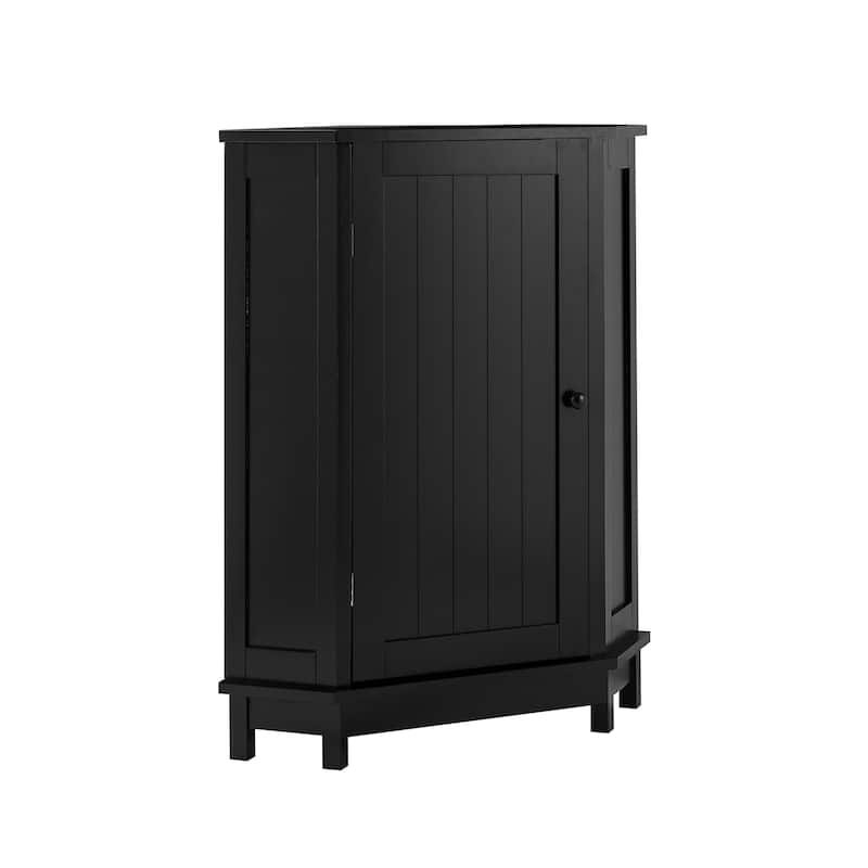 GDFStudio - Elara 31" Triangle Corner Bathroom Cabinet with Adjustable Shelf, Compact MDF Organizer
