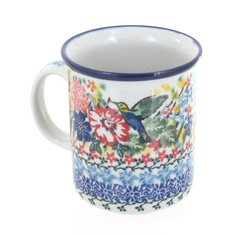 Blue Rose Polish Pottery 236 Ceramika Artystyczna Small Coffee Mug