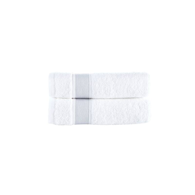 Brooks Brothers Ottoman Rolls 2 pcs Hand Towels - Silver