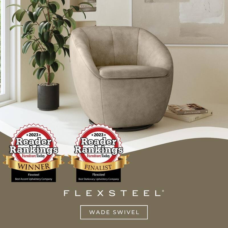 Wade Brown Leather 360° Swivel Chair by Flexsteel