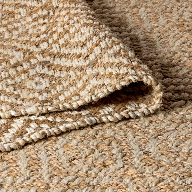 JONATHAN Y Espina Hand Woven Diamond Chunky Jute Area Rug