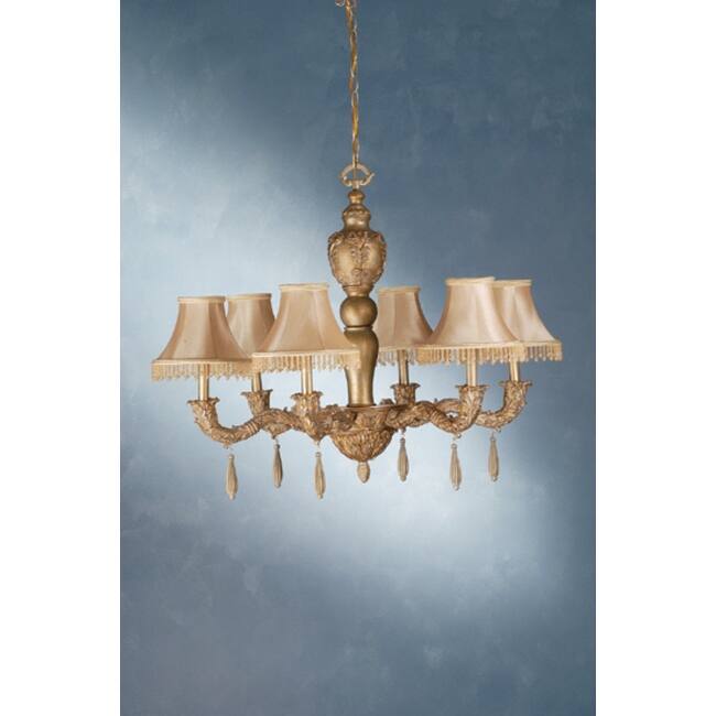 Meyda Tiffany Monticello 6 Light 35" Wide Chandelier with Silver Mica - Tiffany Glass