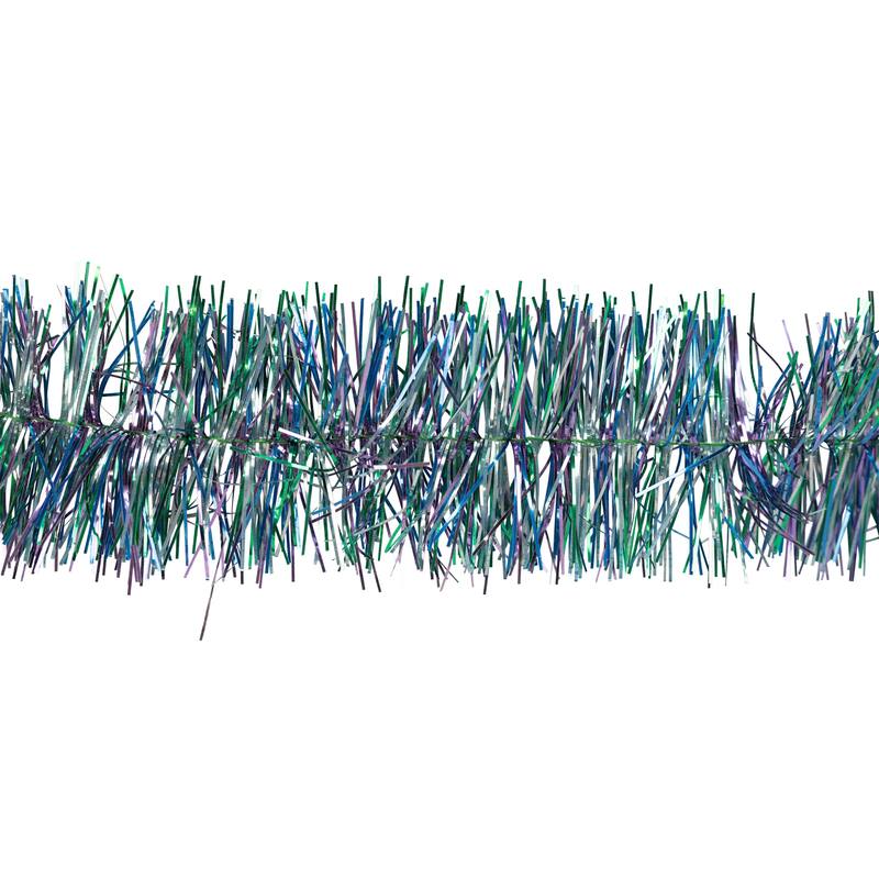 Shiny Tinsel Two-Tone Christmas Garland - 18' x 3" - Blue