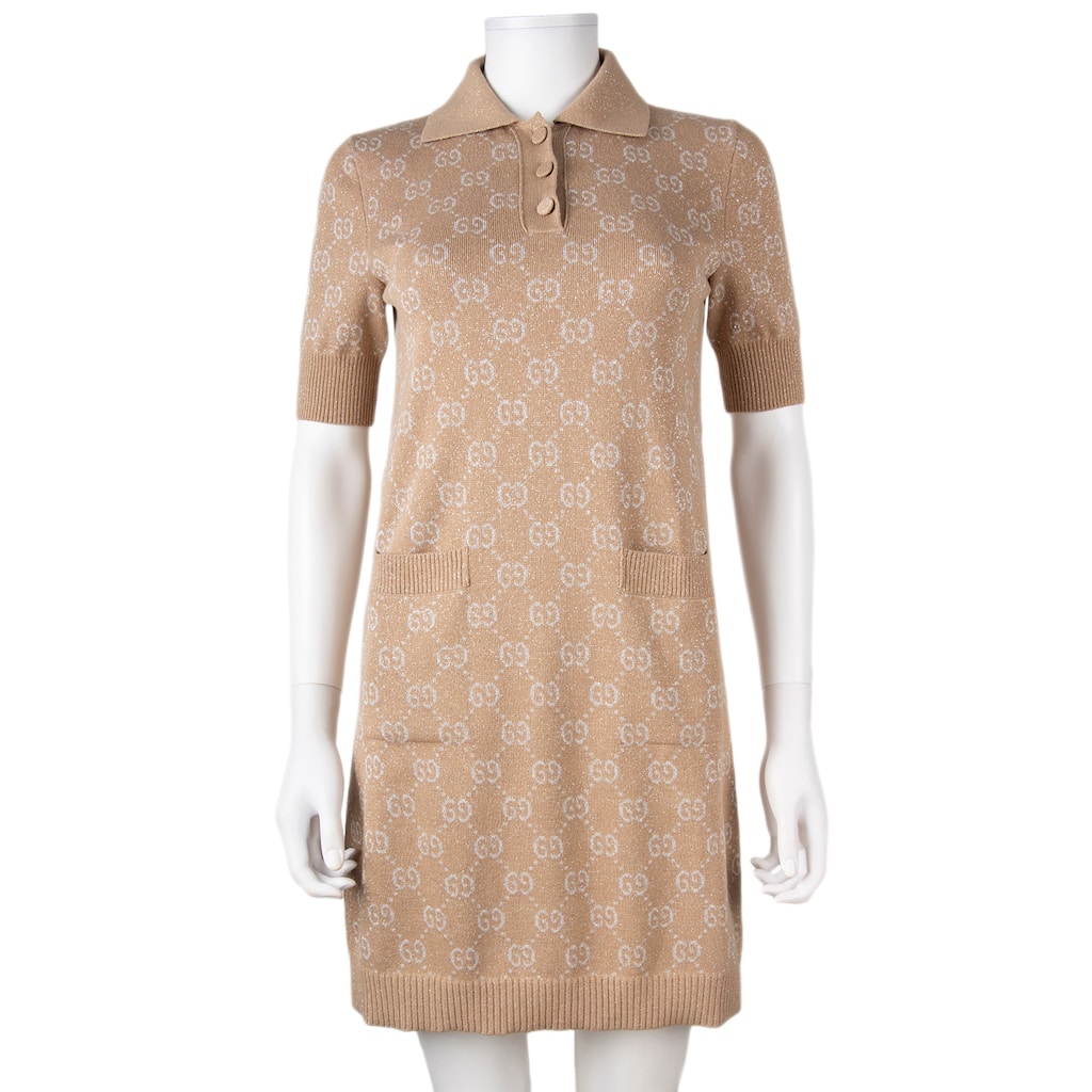 Gucci GG Lame Jacquard Polo Dress