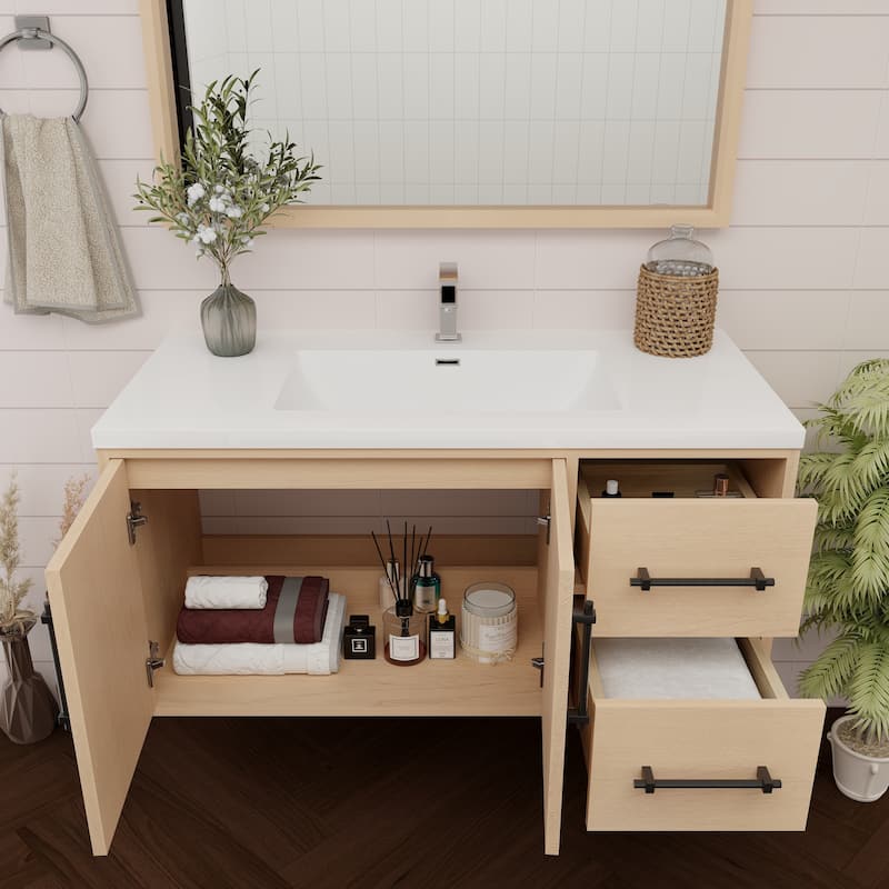 Victoria 42'' R Wall-mounted Vanity with Reinforced Acrylic Sink - 41.5