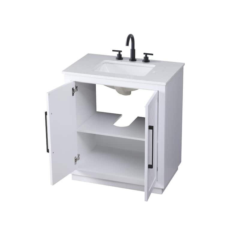 Elegant Lighting VF29030 Chase 30" Free Standing Single Basin Vanity