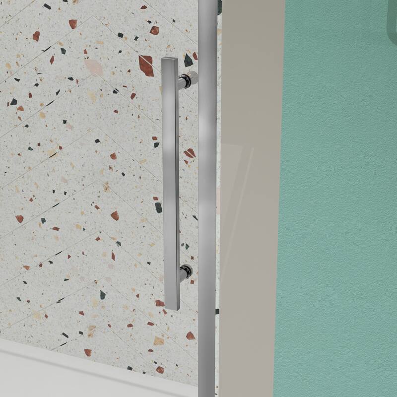 Framed Single Sliding Shower Door with 1/4" Tempered Glass