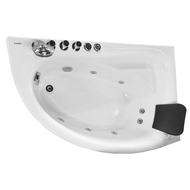 EAGO AM161-L White Acrylic 5-foot Whirlpool Bath Tub With Left Drain