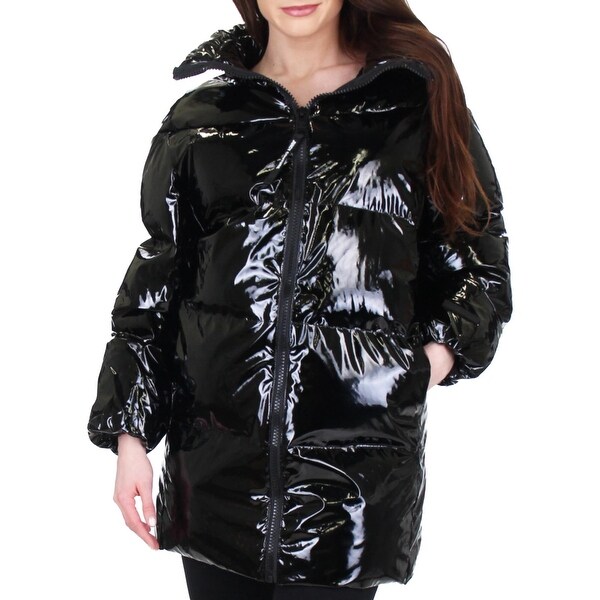 shiny oversized puffer jacket