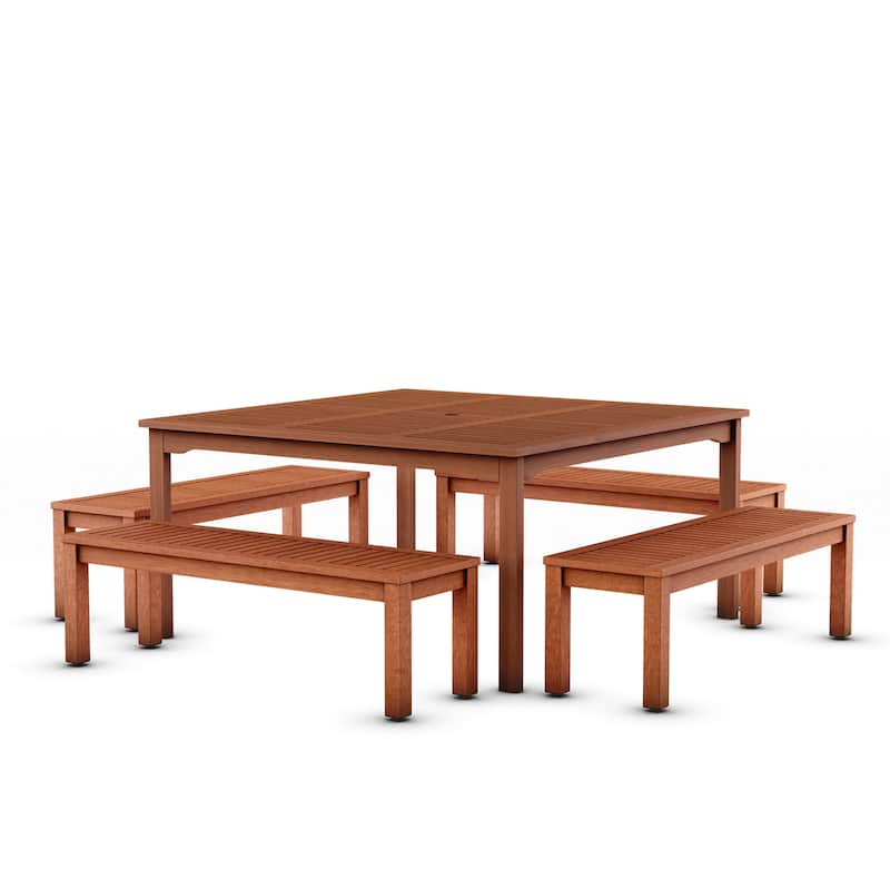 Amazonia Padua 5pc FSC Wood Outdoor Square Patio Dining Set