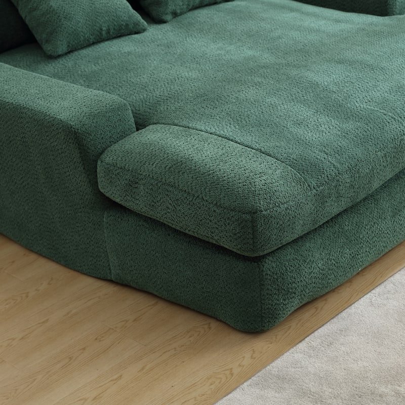 Chenille 2 Seater Sofa Bed for Home Theater, 66.93 Inch Wide Upholstered Lovesleeper Sofa with Pillows for Living Room, Club