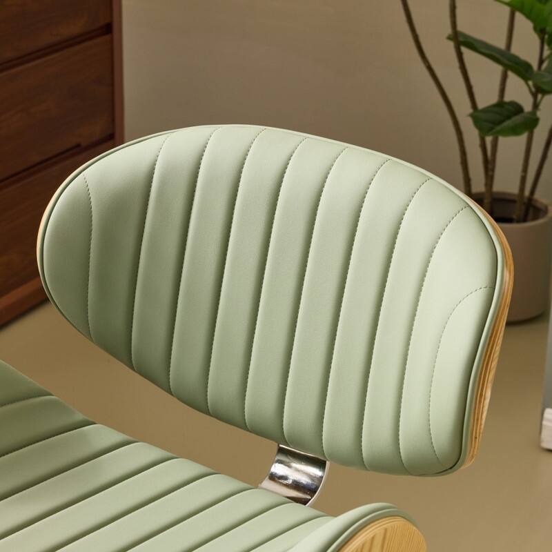PU Curved Office Chair With Antique Bronze Base