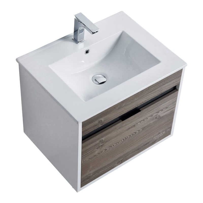 Fine Fixtures - Wall Mount Bathroom Vanity And Sink, Knob Free Design - Alpine Collection -