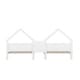 preview thumbnail 11 of 12, Double Twin Size Platform Bed with Nightstand, House-Shape Headboard, White
