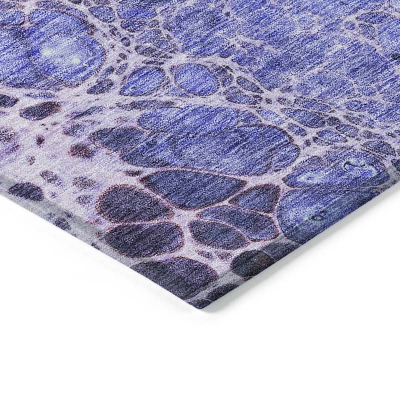 Machine Washable Indoor/ Outdoor Chantille Abstract Cobblestone Rug