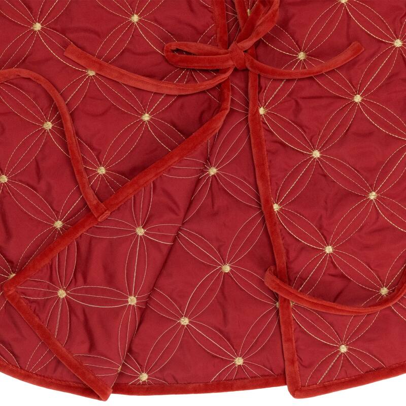 Round Quilted Tree Skirt - 60" - Red