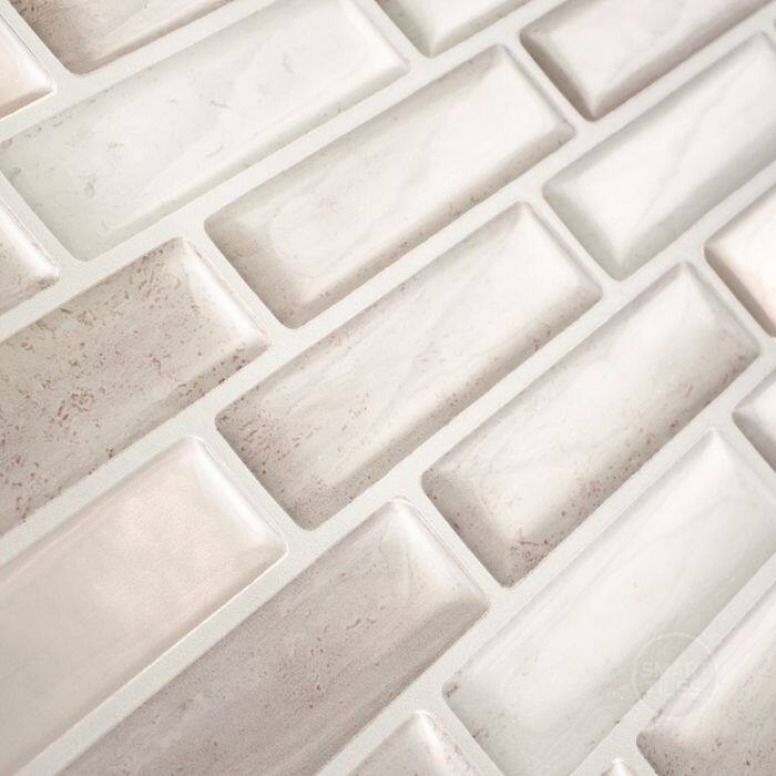 Smart Tiles Self Adhesive Wall Tiles - Milenza Vasto - 4 Sheets of 10.20'' x 9'' Kitchen and Bathroom Stick on Tiles