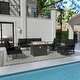 preview thumbnail 109 of 144, Aluminum Patio Outdoor Sectional Sofa Set with Fire Pit, Swivel Rocking Chairs and Ottomans