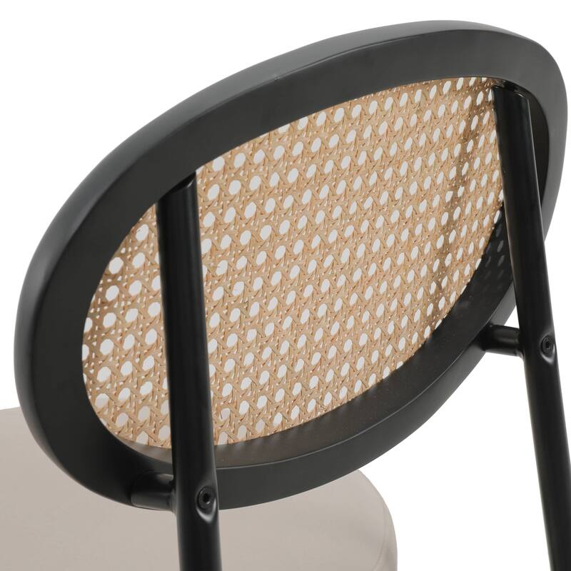 LeisureMod Euston Modern Wicker Bar Stool with Powder Coated Steel Frame - 42"