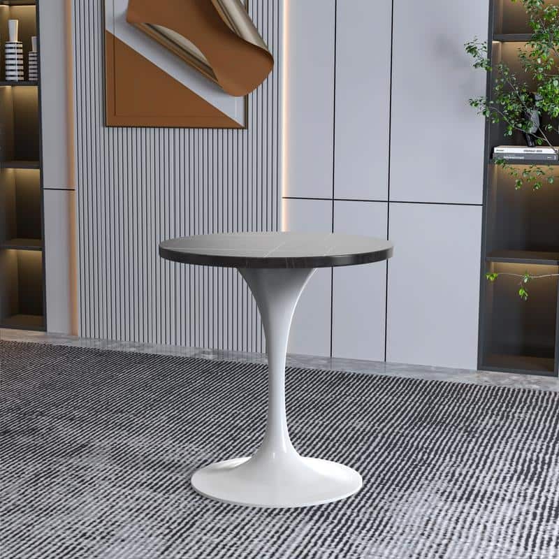 Verve Round Sintered Stone Top Dining Table with Stainless Steel Base Furniture for Home Kitchen and Living Room