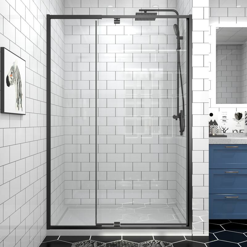 Modland 42''/48''/54''/60''W x 71''H Frameless Pivot Swing Shower Door Enclosure with 1/4" SGCC Tempered Glass Door