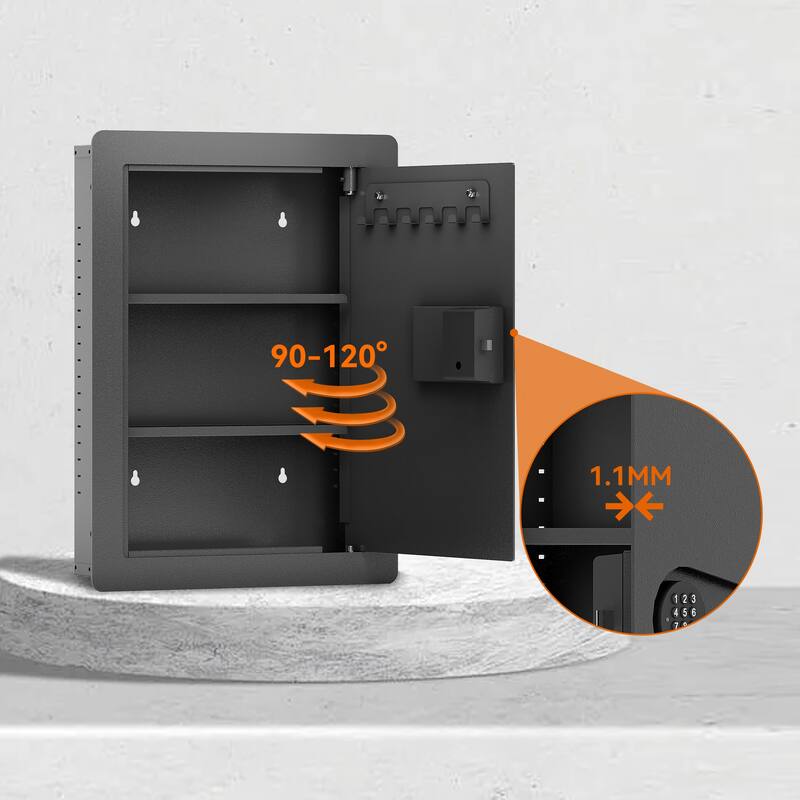 Roomfitters Hidden In-Wall Safe with Digital Keypad and Removable Shelves, Heavy Duty Steel Security