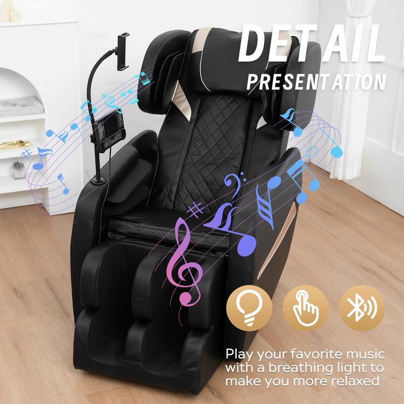 Zero Gravity Full Body Massage Chair Heating Recliner with Bluetooth