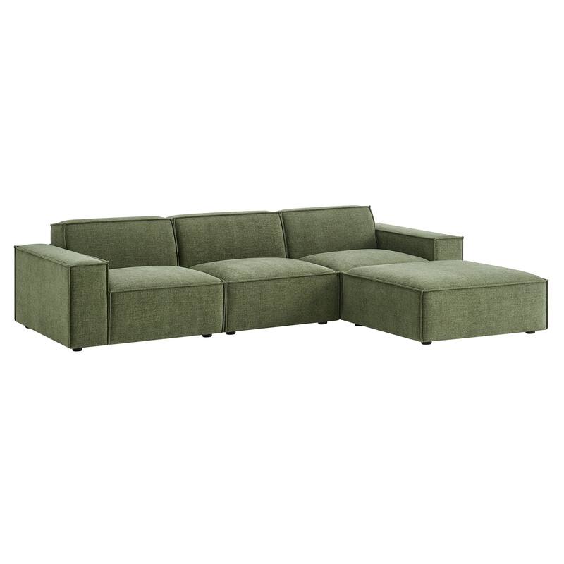 Restore 4-Piece Performance Fabric Upholstered Modular Sofa Set with Ottoman