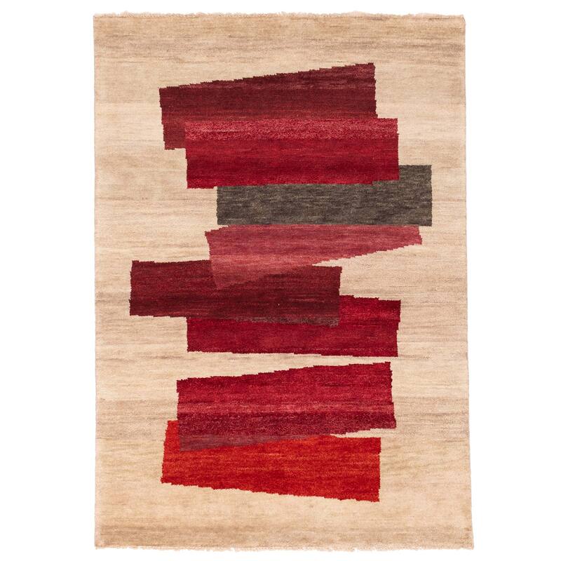 ECARPETGALLERY Hand-knotted Peshawar Ziegler Light Khaki Wool Rug - 4'11 x 7'0