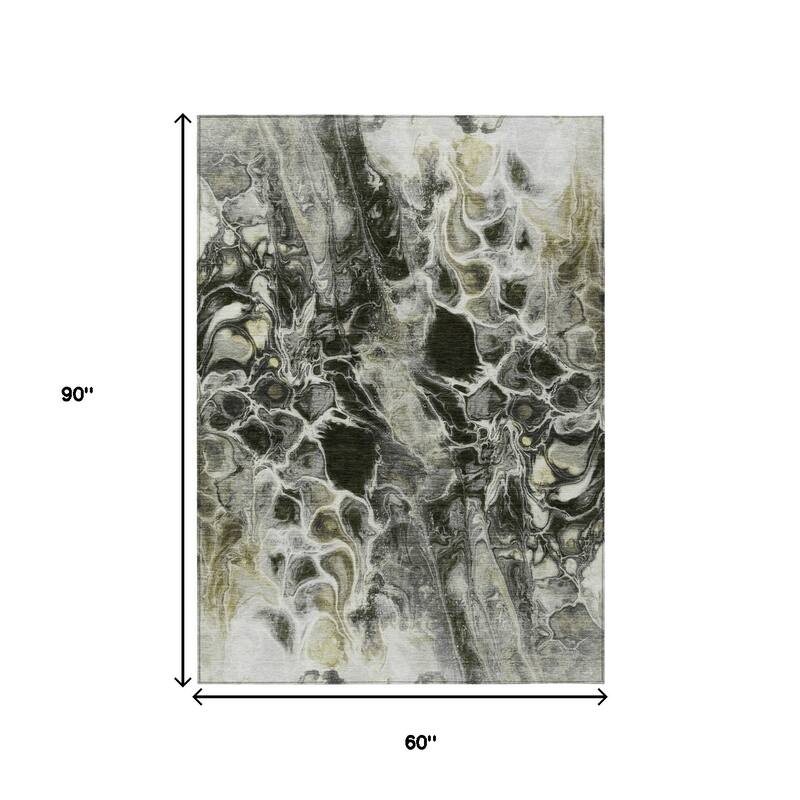 HomeRoots Abstract Transitional Rectangle Outdoor Rug