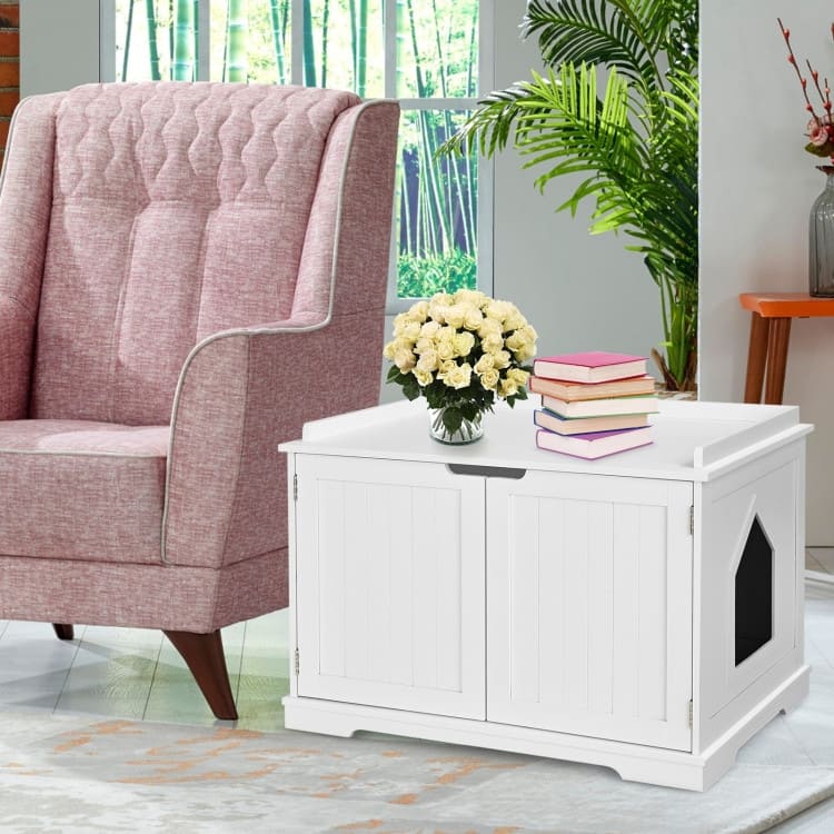 Multifunctional Cat House with Double Doors and Extra Countertop Space