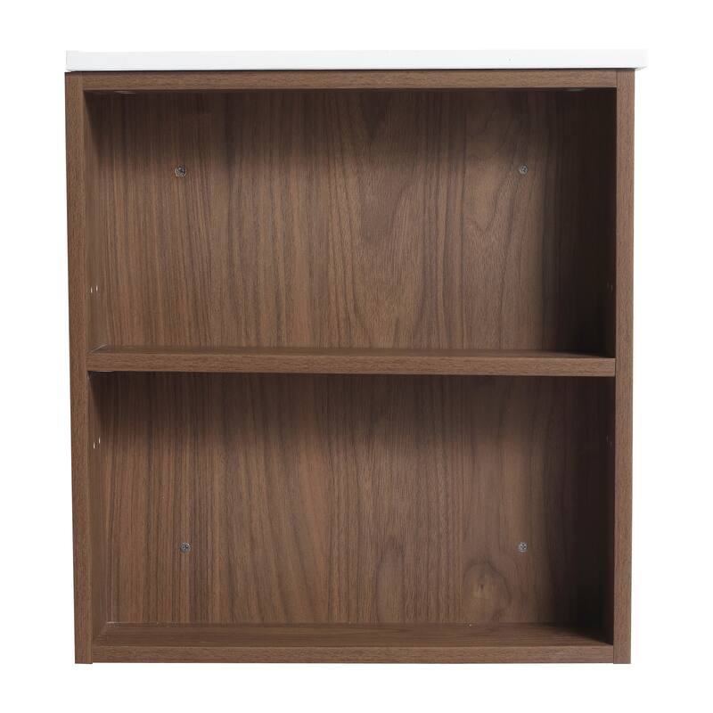 29.7-Inch Double Drawer Bathroom Vanity with Adjustable Side Shelf, Gel Basin, Soft-Close Drawers - 29.7in L Plywood