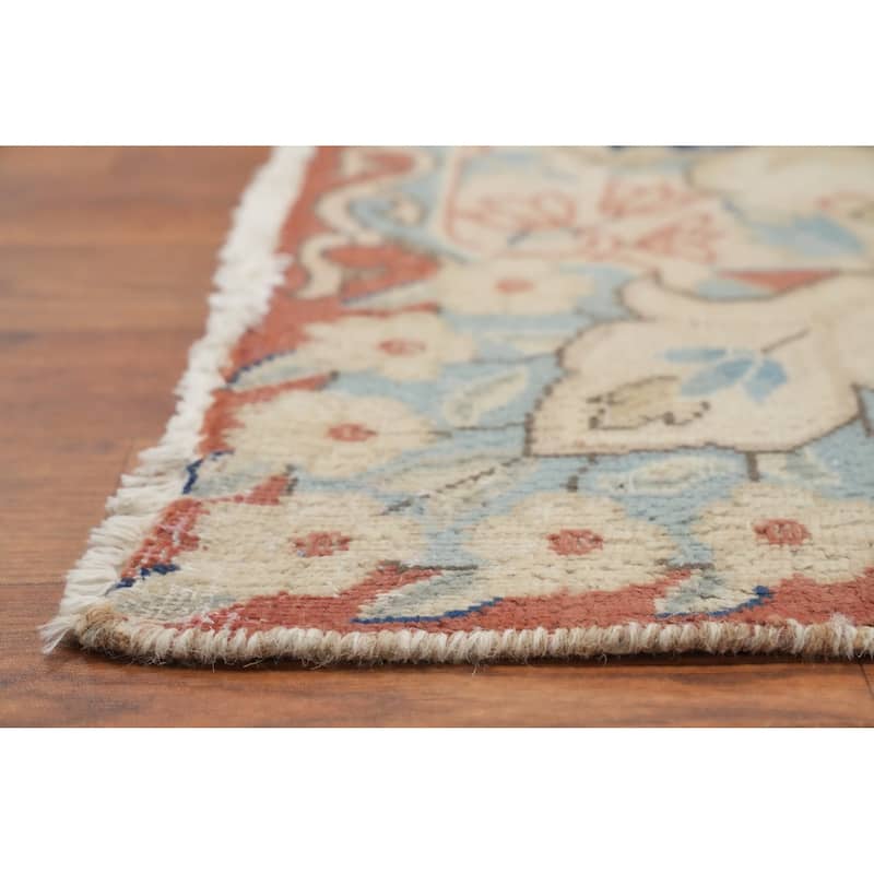 Hand Knotted Oriental 100% Wool Carpet Traditional Floral Oranges & Rust Kerman Area Rug - 13' 4'' X 9' 11''