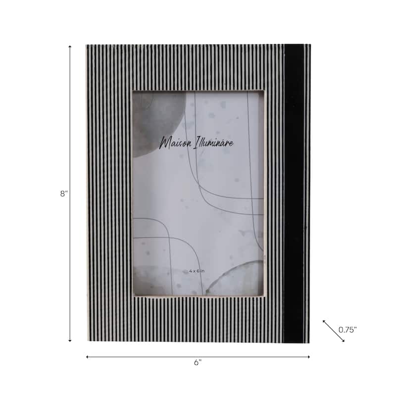 Resin Wood Lines Photo Frame - Black/White, 4x6 in.