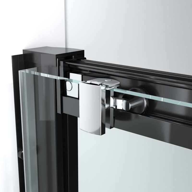 FELYL 48/60" W x 72" H Single Sliding Framed Shower Door with Heat Soaking Process and Protective Coating Clear Glass