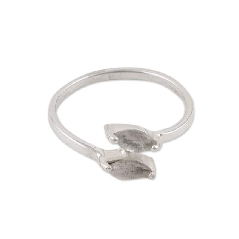 Novica Handmade Wrapped In Harmony Rainbow Moonstone Band Ring