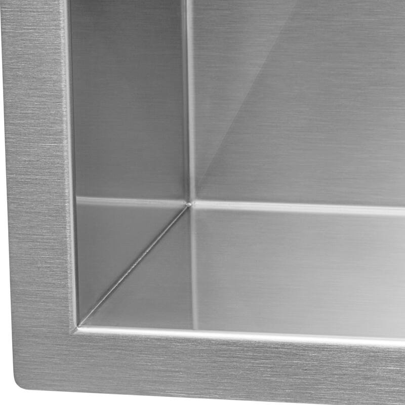 Ruvati 30-inch Undermount 50/50 Double Bowl Zero Radius 16 Gauge Stainless Steel Kitchen Sink - RVH7350 - 30 x 19