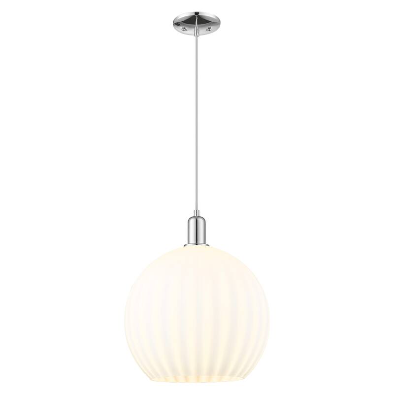 Innovations Lighting Endless Possibilities Arcadia - White Venetian - 1 Light 14" Cord Hung Mini Pendant - Polished Chrome