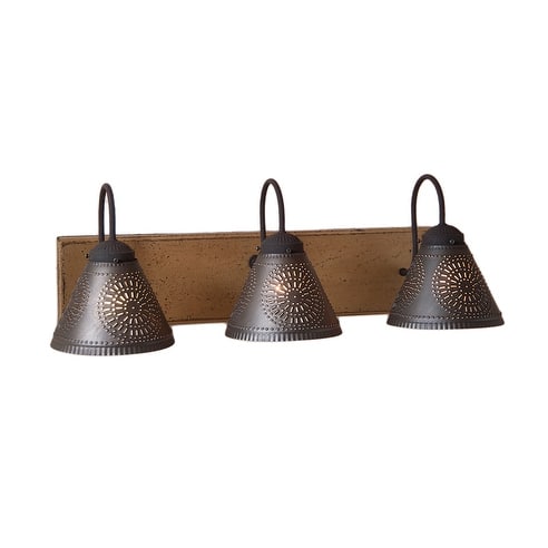 3 Light Crestwood Bathroom Vanity Light In Pearwood 26 Inches - 9 X 26 X 10.75 inches