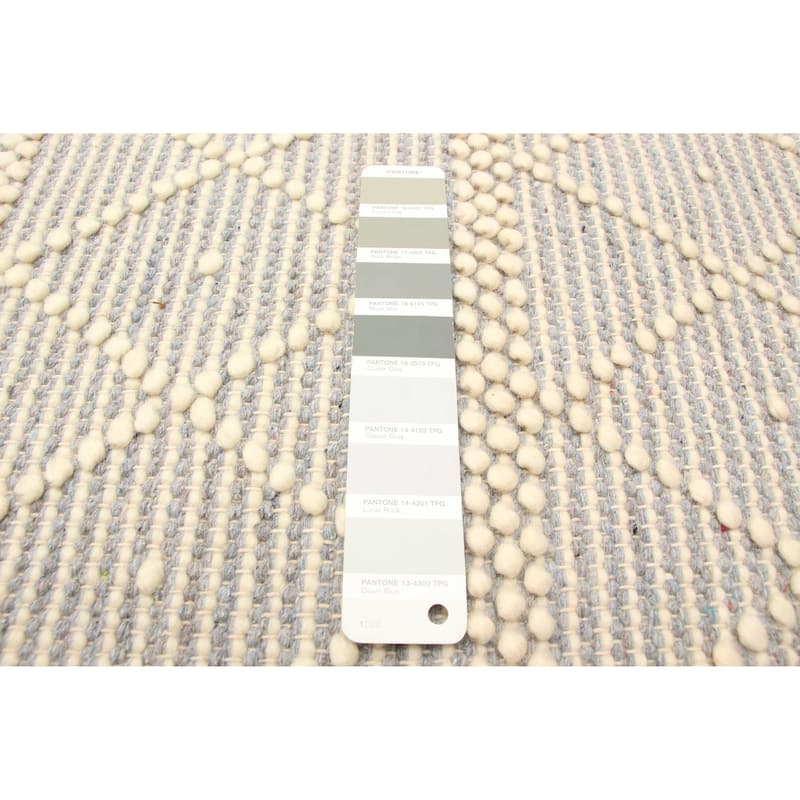 ECARPETGALLERY Braid weave Sienna Grey Wool Rug - 4'10 x 7'10