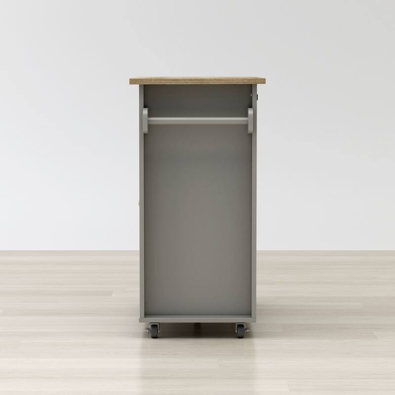 Kitchen Cart with Wheels & Storage - Portable Rolling Utility Cart for Kitchen, Pantry, Dining Room